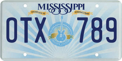 MS license plate OTX789