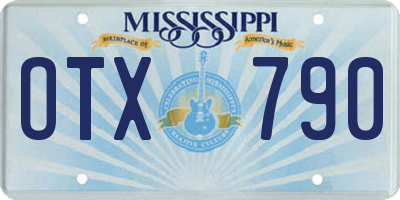 MS license plate OTX790