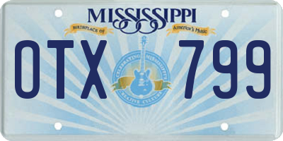 MS license plate OTX799