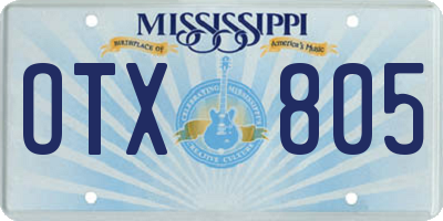 MS license plate OTX805