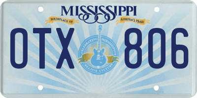 MS license plate OTX806
