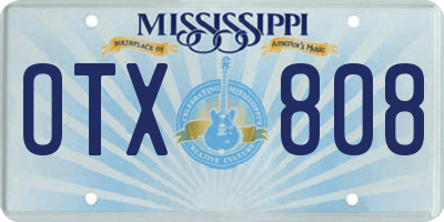 MS license plate OTX808