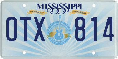MS license plate OTX814