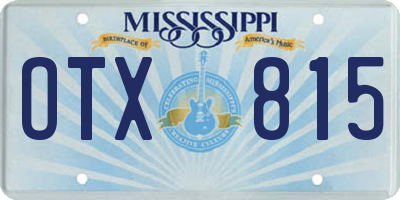 MS license plate OTX815