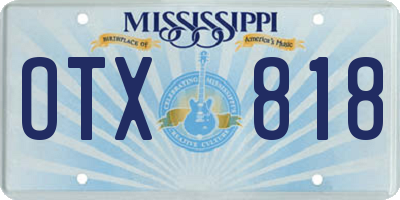MS license plate OTX818