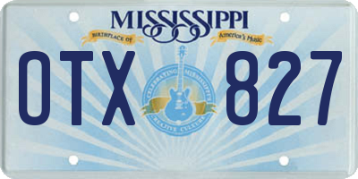 MS license plate OTX827