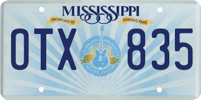 MS license plate OTX835