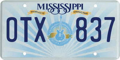 MS license plate OTX837