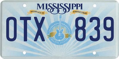 MS license plate OTX839