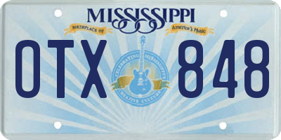 MS license plate OTX848