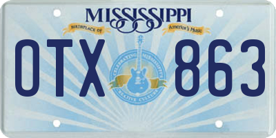 MS license plate OTX863