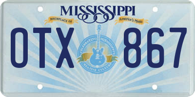 MS license plate OTX867