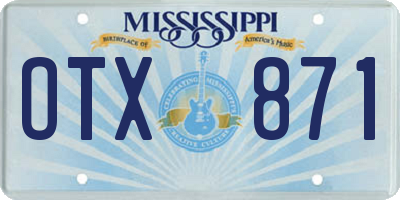 MS license plate OTX871