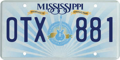 MS license plate OTX881