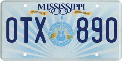 MS license plate OTX890