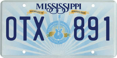 MS license plate OTX891