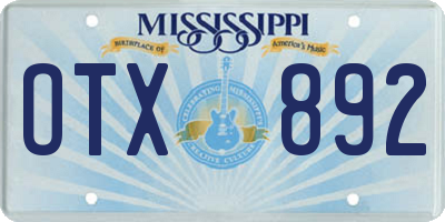 MS license plate OTX892