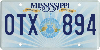 MS license plate OTX894