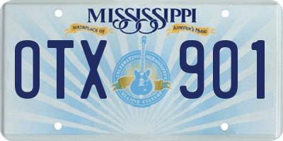 MS license plate OTX901