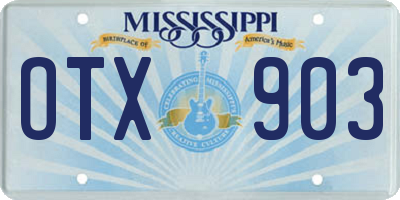 MS license plate OTX903