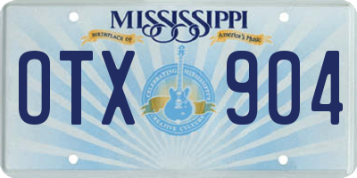 MS license plate OTX904