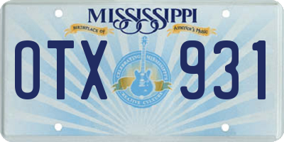MS license plate OTX931