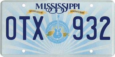 MS license plate OTX932