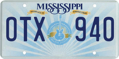 MS license plate OTX940