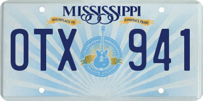 MS license plate OTX941