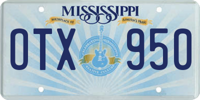 MS license plate OTX950