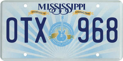 MS license plate OTX968