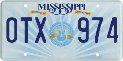 MS license plate OTX974