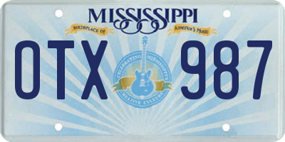 MS license plate OTX987