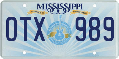 MS license plate OTX989