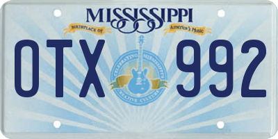 MS license plate OTX992