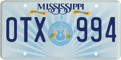 MS license plate OTX994