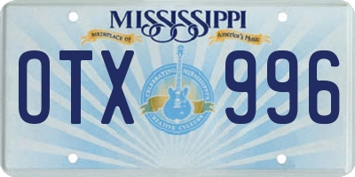 MS license plate OTX996