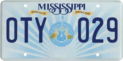 MS license plate OTY029