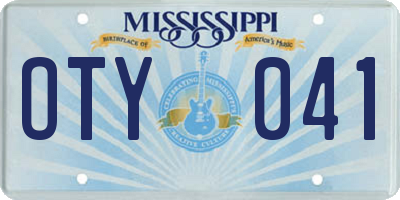 MS license plate OTY041