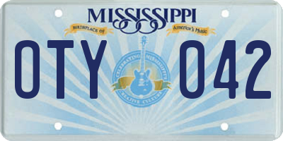 MS license plate OTY042