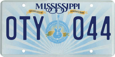 MS license plate OTY044