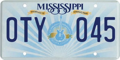 MS license plate OTY045