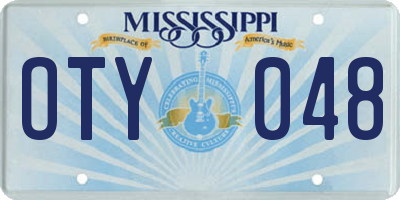 MS license plate OTY048