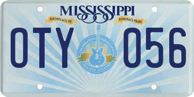 MS license plate OTY056