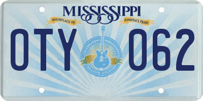 MS license plate OTY062