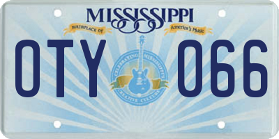MS license plate OTY066
