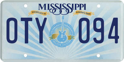 MS license plate OTY094