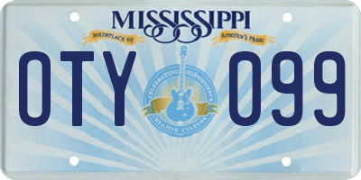 MS license plate OTY099