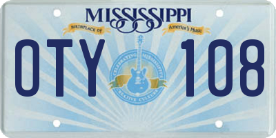 MS license plate OTY108