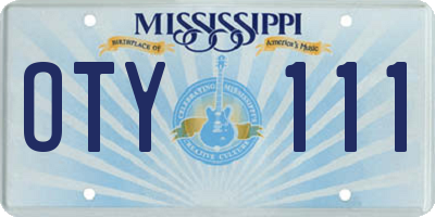 MS license plate OTY111